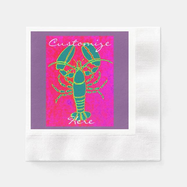 Serviette En Papier homard vert customisé (Devant)