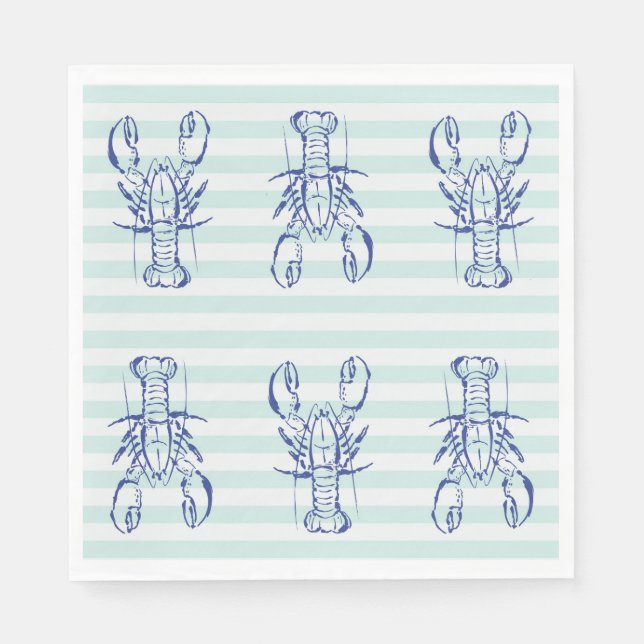 Serviette En Papier Homards bleus (Devant)