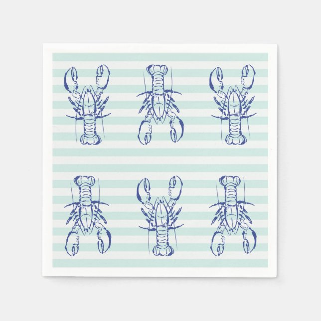 Serviette En Papier Homards bleus (Devant)