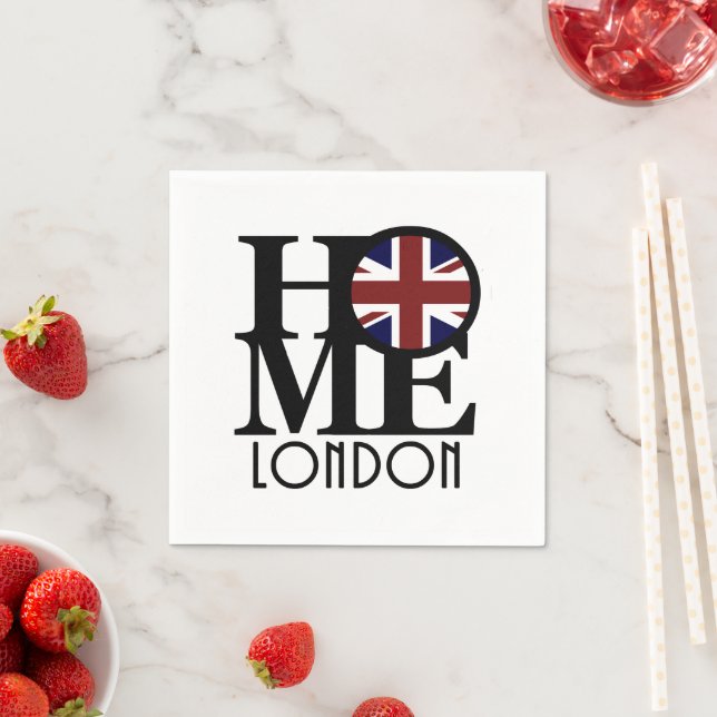 Serviette En Papier HOME Londres (drapeau britannique) (En situation)