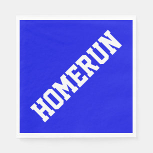 Serviette En Papier HOMERUN Sporty Blanc Texte De Baseball Sur Bleu Cl