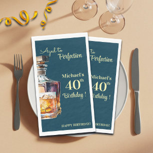 Serviette En Papier Homme âgé à la perfection 40 ans Whiskey Anniversa