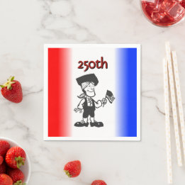 Serviette En Papier Homme colonial portant un drapeau 250e