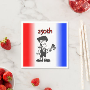 Serviette En Papier Homme colonial portant un drapeau 250e
