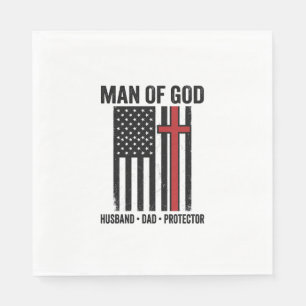 Serviette En Papier Homme de Dieu Croix Patriotique Design de Chemise 