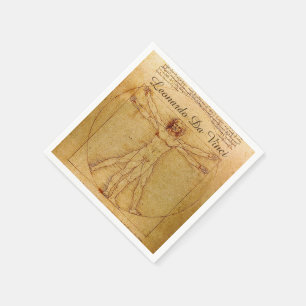 Serviette En Papier Homme de Vitruvian par Leonardo da Vinci