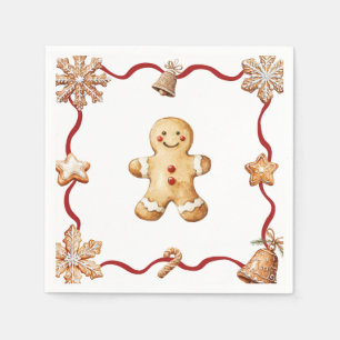 Serviette En Papier Homme en pain d'épices   Serviettes de Noël