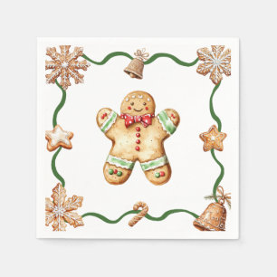 Serviette En Papier Homme en pain d'épices   Serviettes de Noël