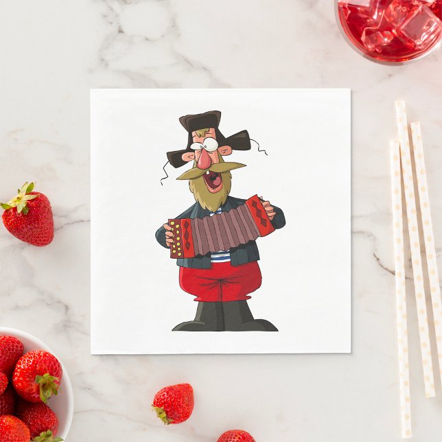Serviette En Papier Homme Jouant L'Accordion (Créateur téléchargé)