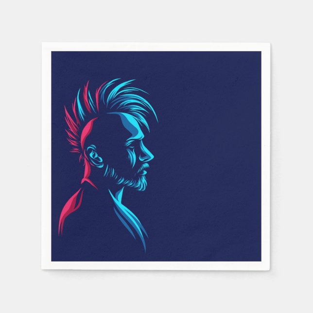 Serviette En Papier Homme punk (Devant)