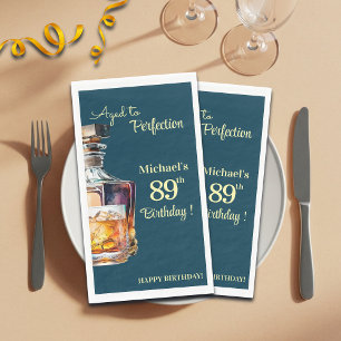 Serviette En Papier Homme vieilli à la perfection 89e anniversaire Whi