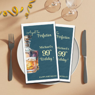 Serviette En Papier Hommes âgés à la perfection 99e anniversaire Whisk