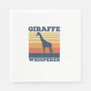 Serviette En Papier Hommes Giraffe Whisperer Retro Animal Africain Vin