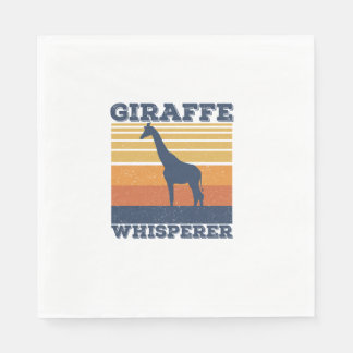 Serviette En Papier Hommes Giraffe Whisperer Retro Animal Africain Vin