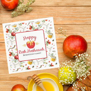 Serviette En Papier Honey Apple Juif Happy Rosh Hashanah