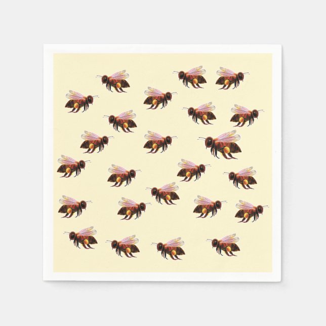 Serviette En Papier Honey Bee Flying (Devant)