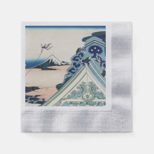 Serviette En Papier Honganji Temple Vista du Mont Fuji Bois japonais
