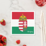 Serviette En Papier Hongrie Napkins, drapeau hongrois / fan de sports<br><div class="desc">Patriotique Hongrie Papier serviettes avec drapeau hongrois,  Manteau d'armoiries style pour votre fête,  mariage,  dîner de troisième cycle - amour mon pays,  thème de vacances,  patriotes / fans de sport</div>