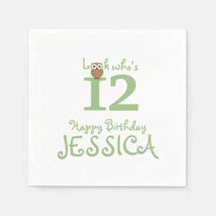 Serviette En Papier Hoot Owl Joyeux anniversaire