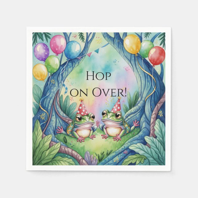 Serviette En Papier Hop On Over Birthday Party (Devant)