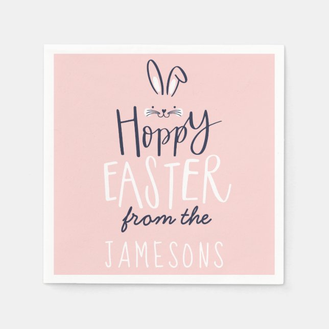 SERVIETTE EN PAPIER HOPPY EASTER BUNNY (Devant)