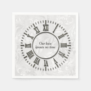 Serviette En Papier Horloge Anniversaire sans mains