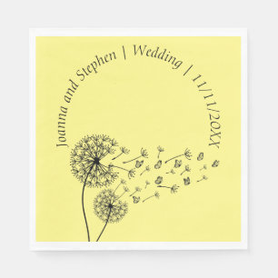 Serviette En Papier Horloge Dandelion personnalisée avec papillons