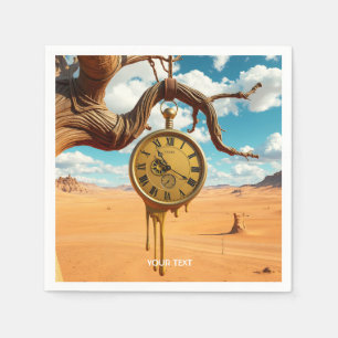 Serviette En Papier Horloge désertique de l'arbre mignon Imaginaire