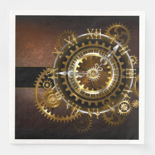Serviette En Papier Horloge Steampunk avec des engrenages anciens