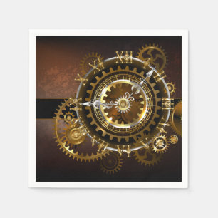 Serviette En Papier Horloge Steampunk avec des engrenages anciens