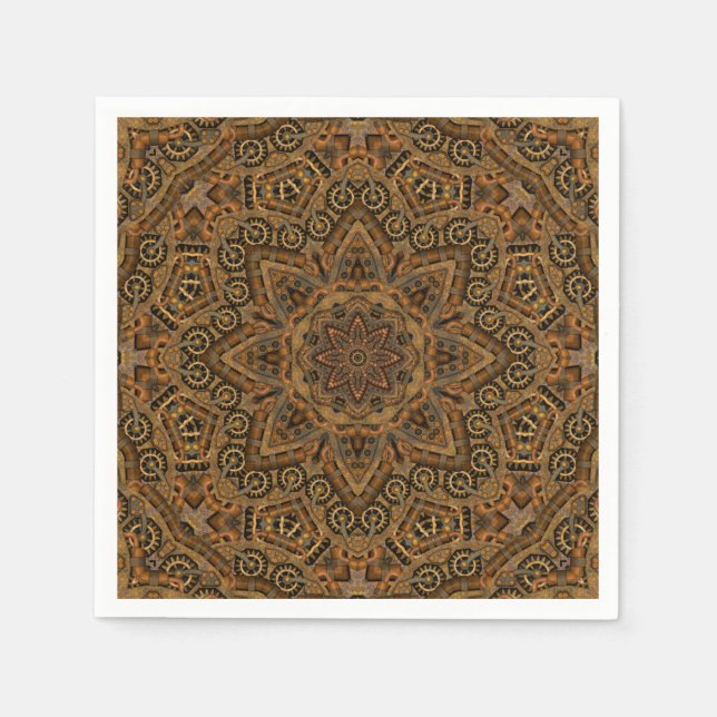Serviette En Papier Horlogerie Vintage industriel Steampunk (Devant)