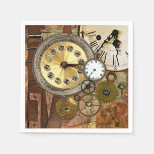 Serviette En Papier Horloges Rusty Old Steampunk Art
