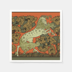 Serviette En Papier Horse Arts médiévaux Artisanat Art Nouveau