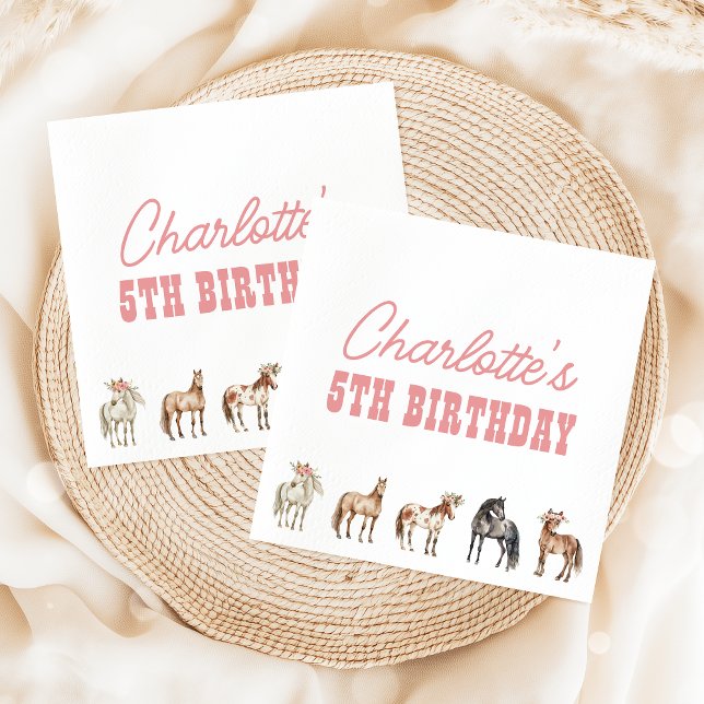 Serviette En Papier Horse Birthday Pony Party Napkins (Créateur téléchargé)