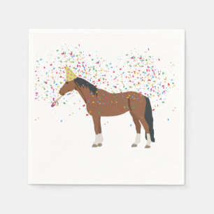 Serviette En Papier Horse Partyler Animaux de ferme ayant une fête