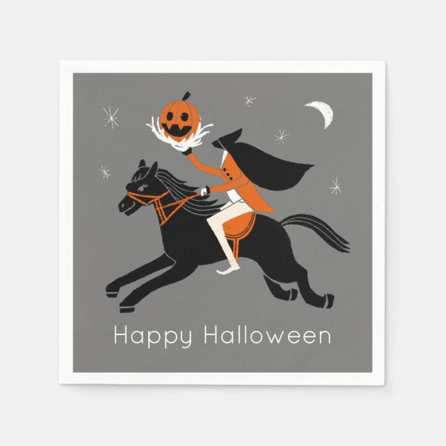Serviette En Papier Horseman sans tête heureux halloween (Devant)