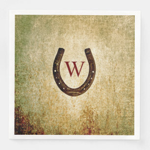 Serviette En Papier Horseshoe Monogrammed Diner Napkin