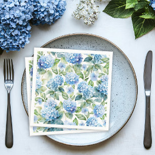 Serviette En Papier Hortensia Bleu