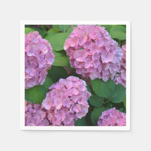 Serviette En Papier Hortensia hydrangea Party rose (Devant)