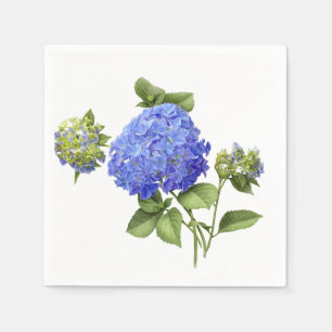 Serviette En Papier Hortensias bleus