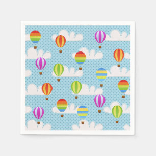Serviette En Papier Hot Air Ballons à Cloudy Dotty Sky