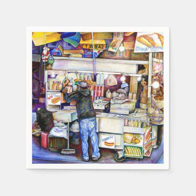 Serviette En Papier Hot Dog God, New York (Devant)
