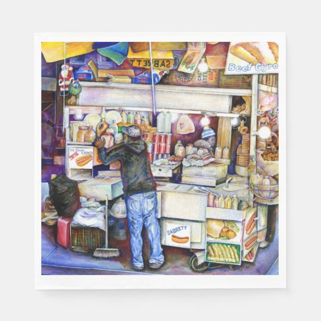 Serviette En Papier Hot Dog God, New York City (Devant)