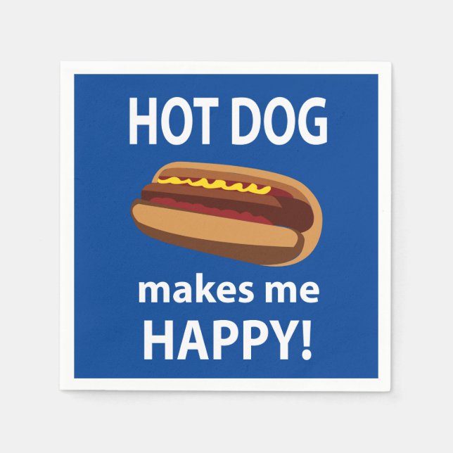 Serviette En Papier Hot Dog Me Rend Heureux Hot Dog BBQ Party (Devant)