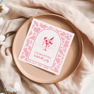 Serviette En Papier Hot Rose Western Bachelorte