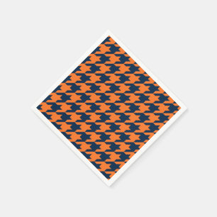 Serviette En Papier Houndstooth Orange/Navy