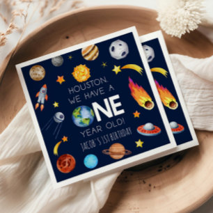 Serviette En Papier Houston Nous avons un an 1er anniversaire fête