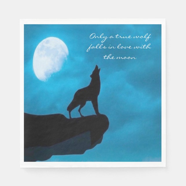 Serviette En Papier Howling Wolf Decoupage (Devant)