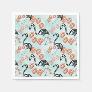 Serviette En Papier Huez le squelette de Flamant rose de Halloween  