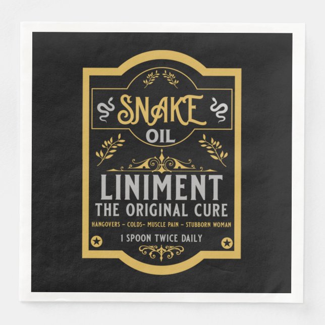 Serviette En Papier Huile de serpent blanc sauvage de Cowboy (Devant)